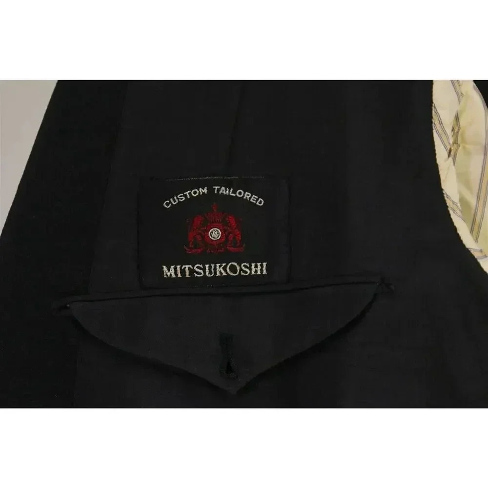 Mitsukoshi Tokyo Bespoke Vintage 1966 Solid Black 2-Btn Wool Blazer 42S - Picture 7 of 8